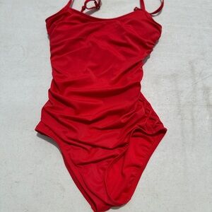 Time and Tru Vibrant Red Swimsuit